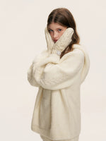 Bouclé Cable Knit Hooded & Shorts Set