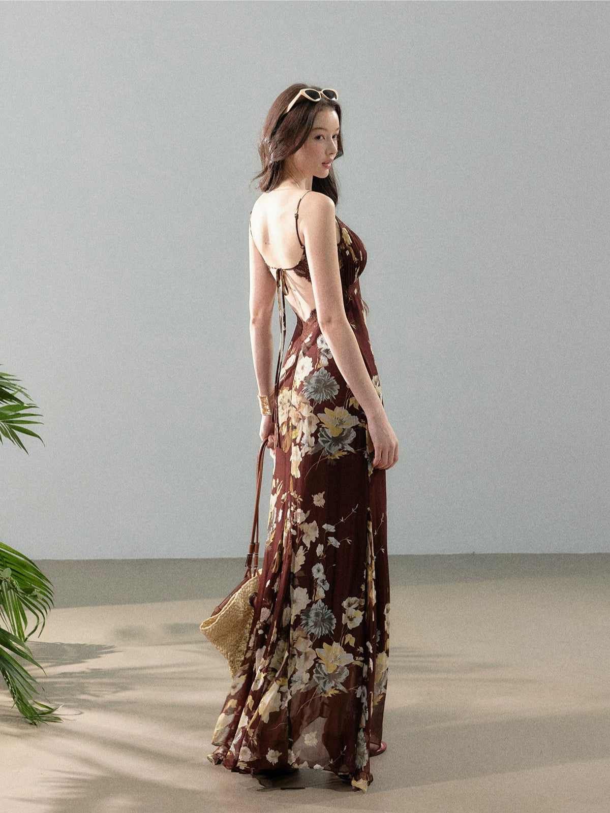 Printed Chiffon Fishtail Dress