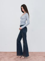 V-Neck Waist Knit Top