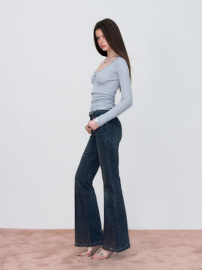 V-Neck Waist Knit Top