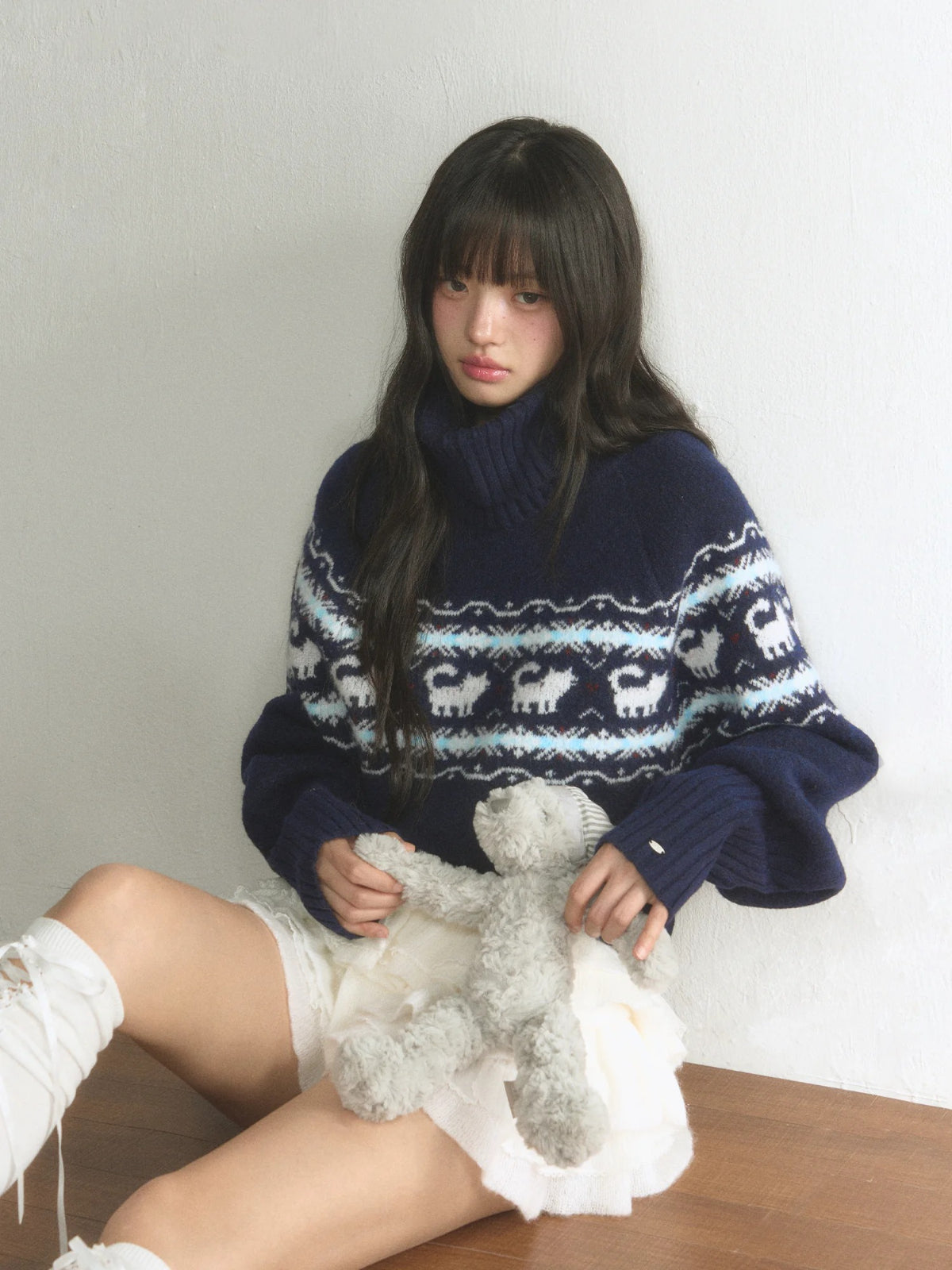 Vintage Fair Isle Cat Knit Sweater