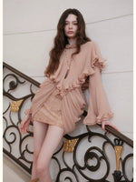 Twisted-Cord Cape Mini Dress