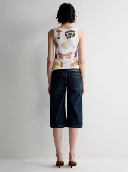 Lyocell Fun Print Short Sleeveless Tank Top