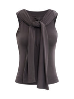 Stretch-Fit Knit Tied Tank Top
