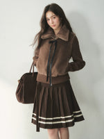 Oversized Collar Faux Fur Jacket
