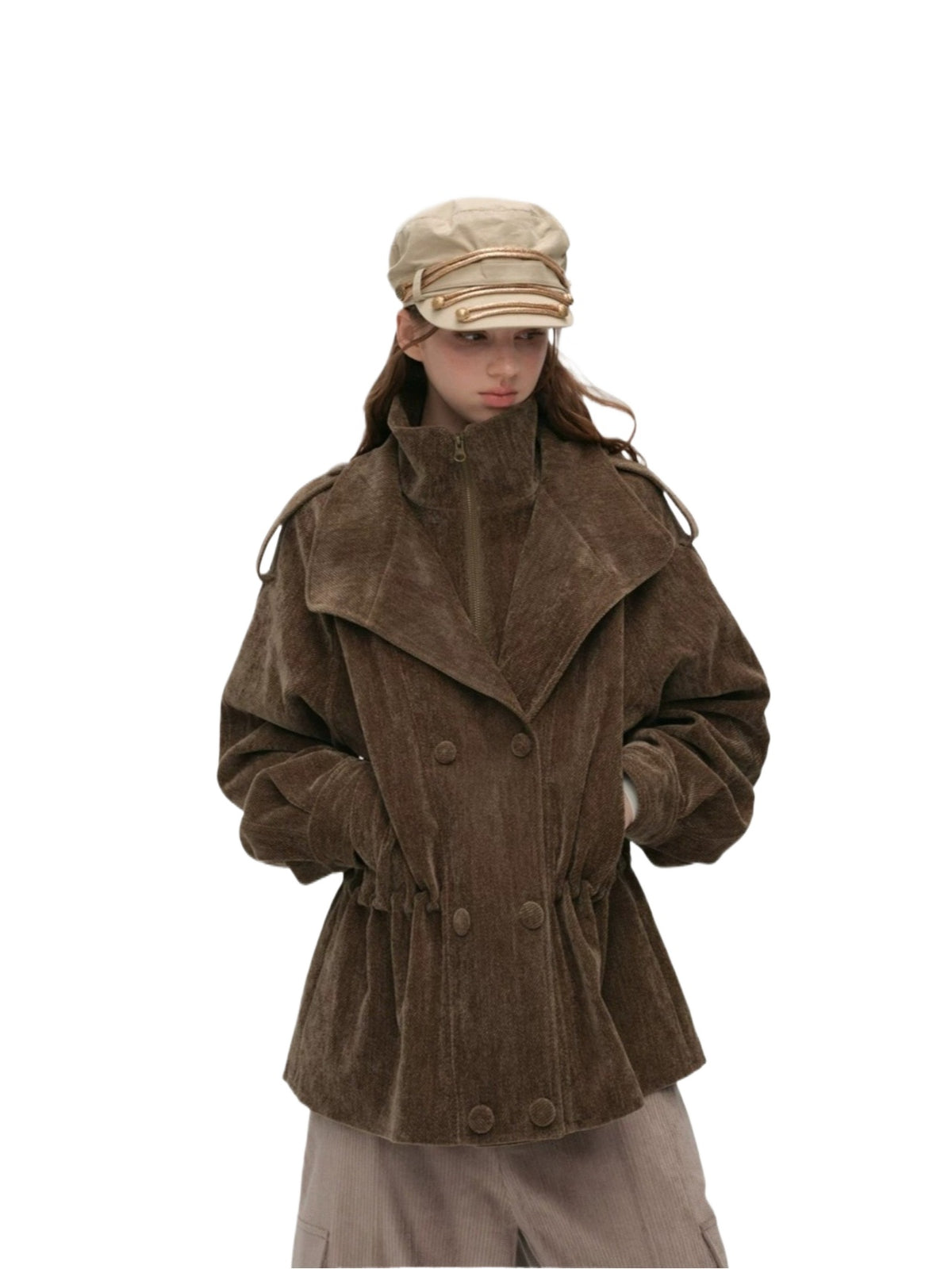 Corduroy Hooded Down Jacket