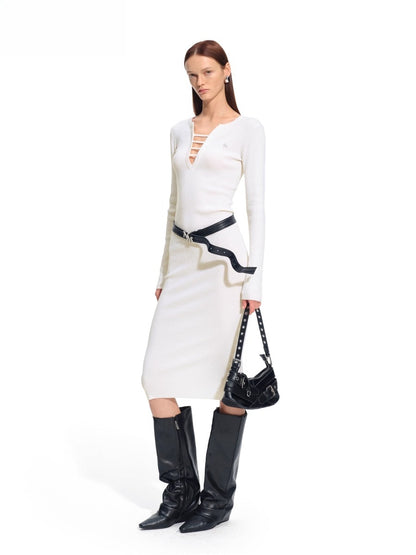 Trace Wool Blend Bodycon Dress