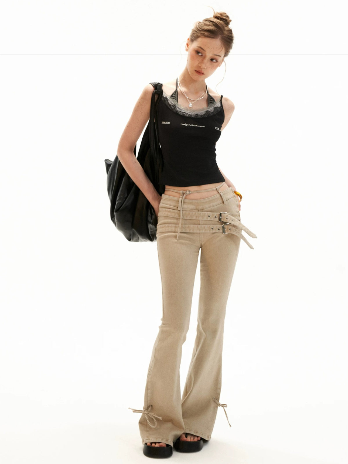 Layered Embroidered Letter Cami Top