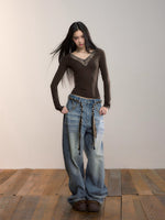 Modal Lace V-Neck Top