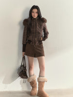 “Oxford Autumn” Wool-Collar Padded Jacket