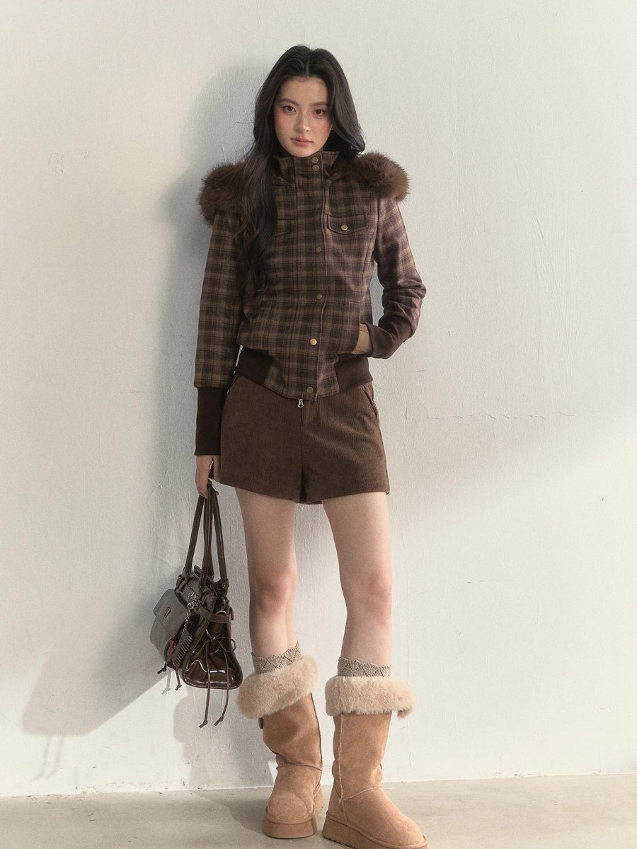 “Oxford Autumn” Wool-Collar Padded Jacket