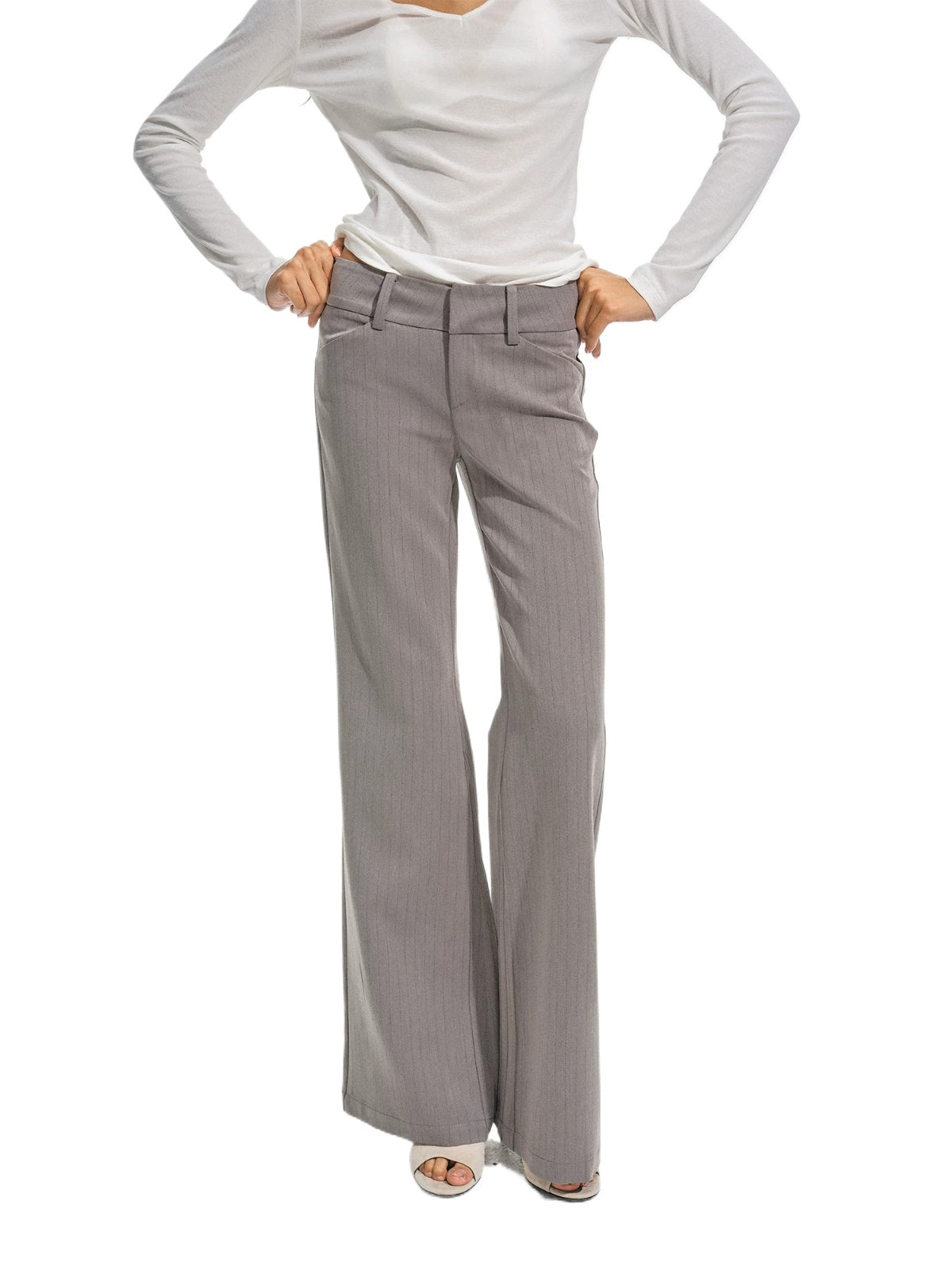 Pleated Flare Tailored Trousers