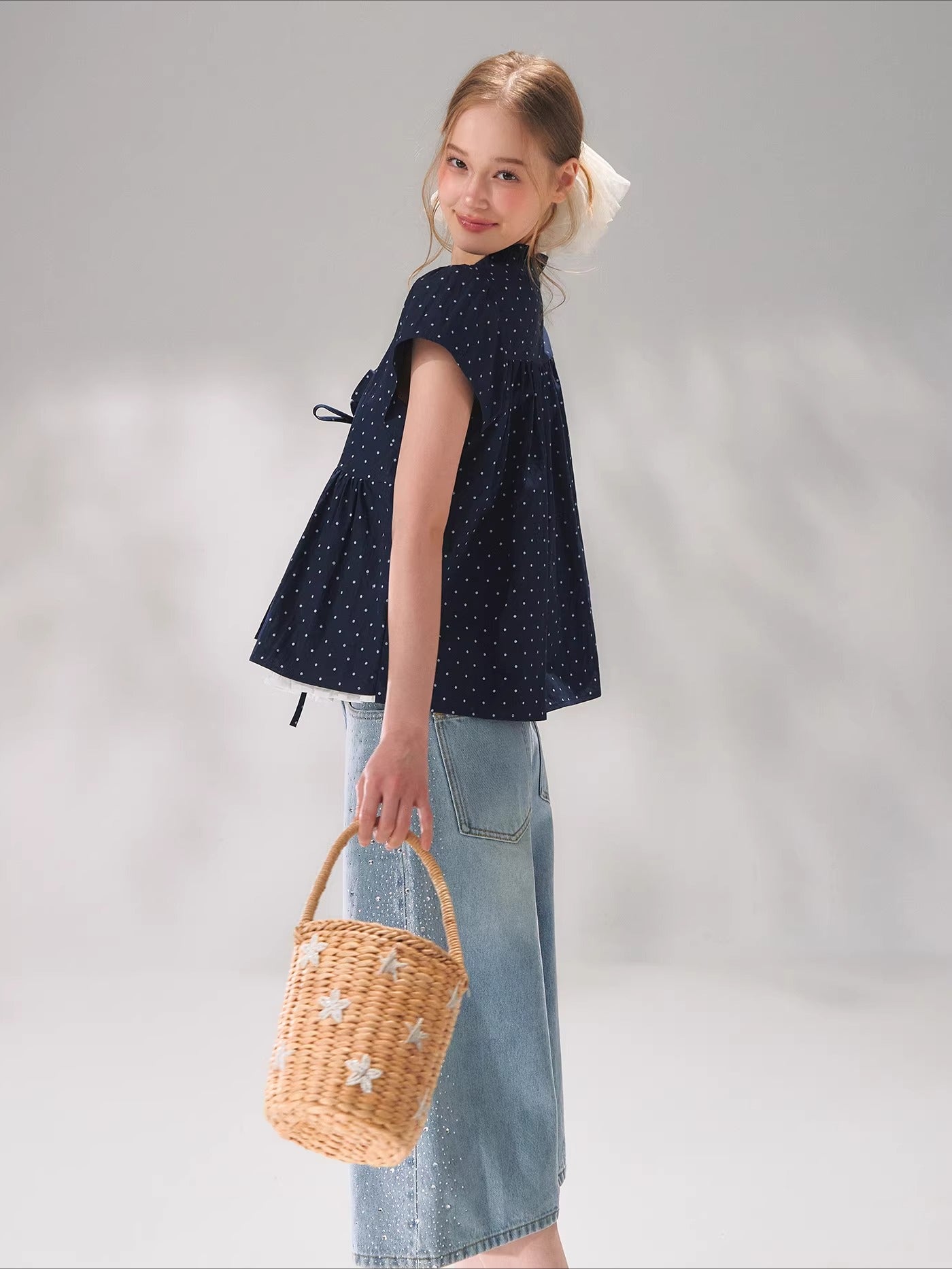Polka Dot Ruffle Blouse
