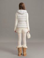 Drawstring Waist Hooded Down Vest