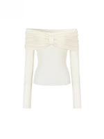Bowknot Off-Shoulder Knit Top