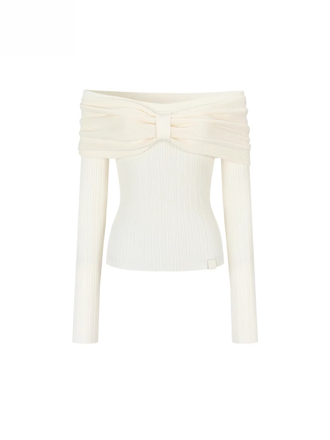 Bowknot Off-Shoulder Knit Top