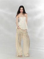 Apricot Washed Denim Pants