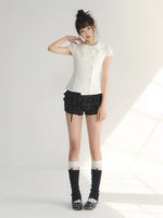 Double-Breasted Collar Blouse