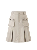 Pleated A-Line Midi Skirt