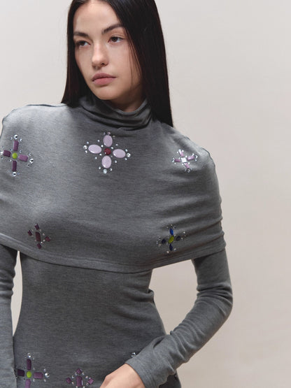 Gem-Detail Two-Piece Knit Set