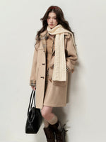 Plaid Hooded Wool Duffle Coat