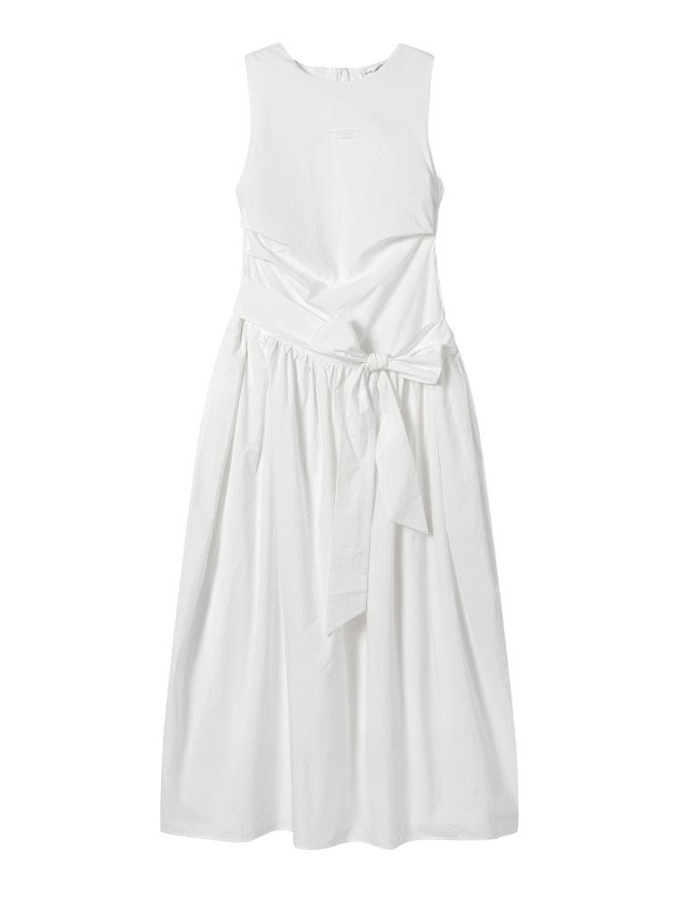 Sleeveless Tie-Waist A-Line Sundress