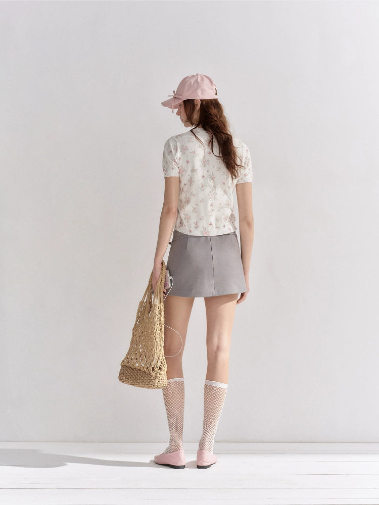 Contrast Floral Knit Top