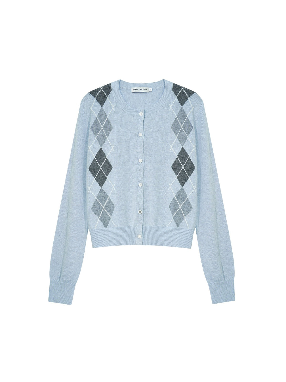 Vintage Argyle Knit Cardigan Set
