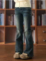 Vintage Star Studded Flared Denim Jeans