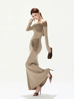 Mesh Shoulder Mermaid Dress