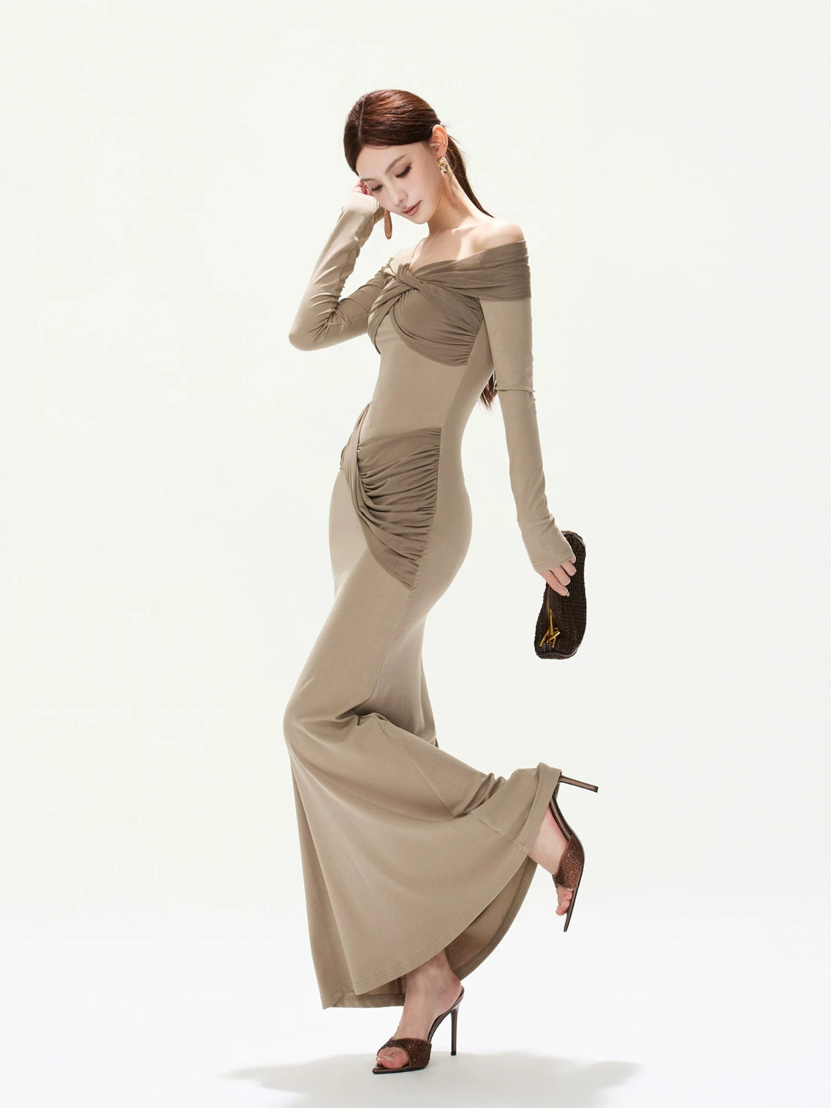 Mesh Shoulder Mermaid Dress