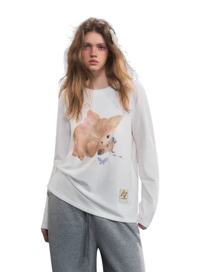 Off-White Deer Print Long-Sleeve T-shirt
