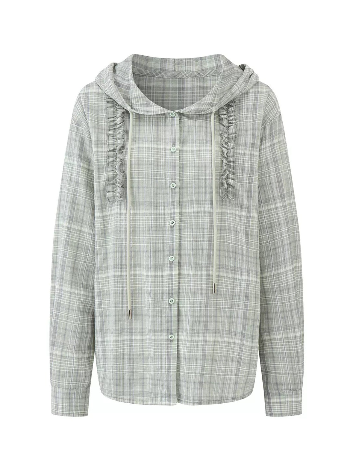Vintage Plaid Hooded Oversized Shirt