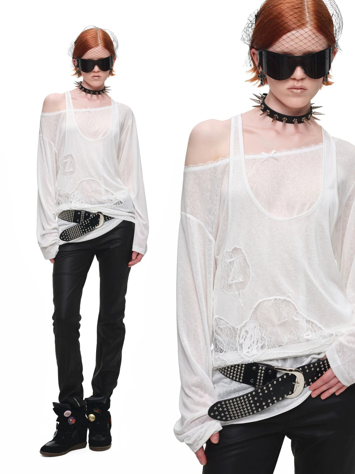 Washed Faux Leather Pants