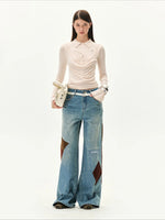 Acetate Wool Cowl Neck Top