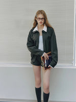 Spliced Jacket & Striped Suit Shorts Set
