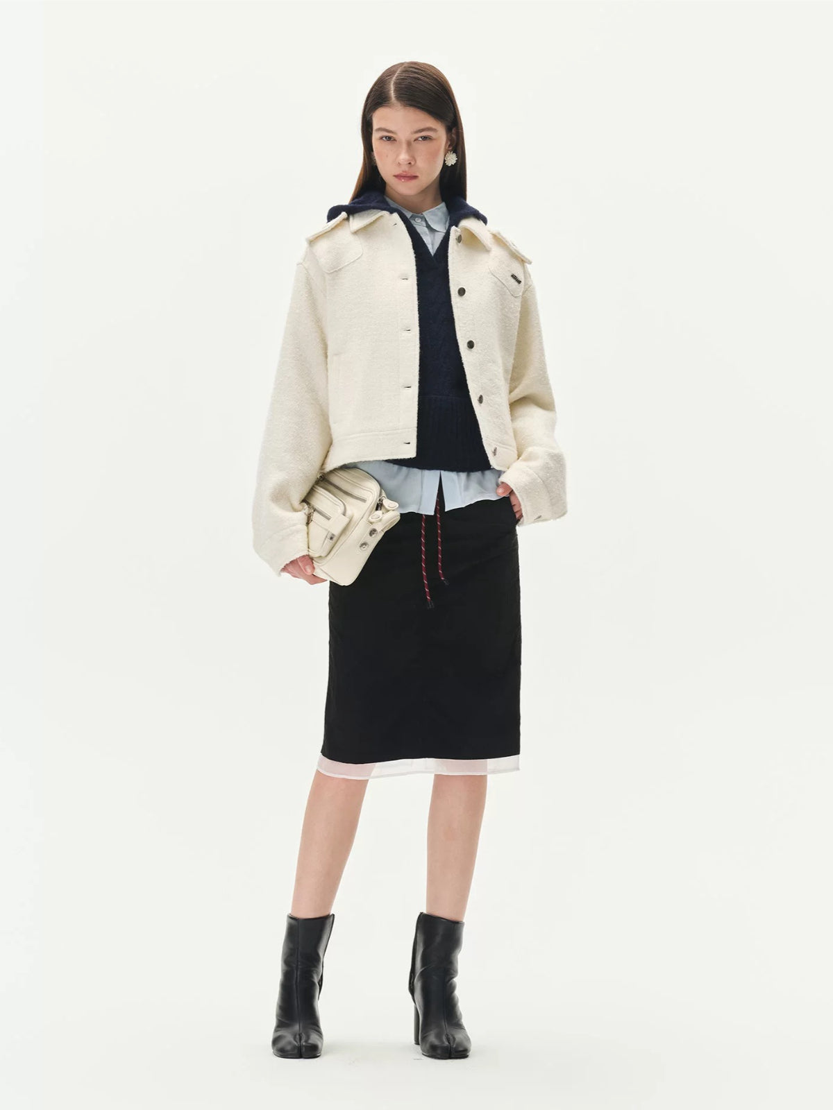 Barn Wool Loop Tweed Short Jacket