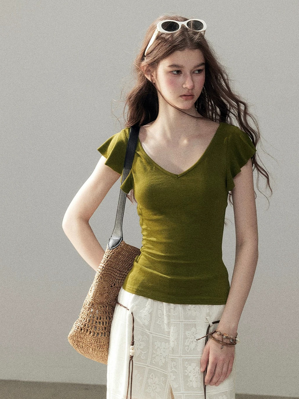 Flutter Sleeve Crop Top