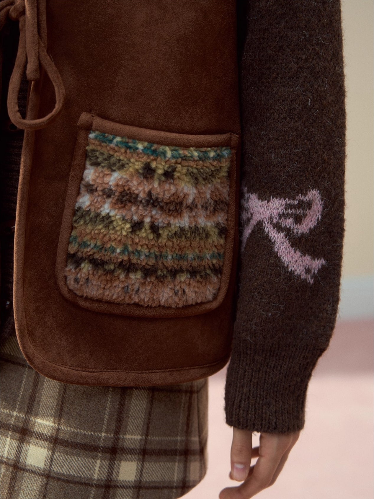 Reversible Fair Isle Faux Fur Vest
