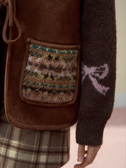 Reversible Fair Isle Faux Fur Vest