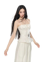 Strapless Halter Lace Top