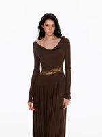 Tencel Wool Lace Waist Knit Dress