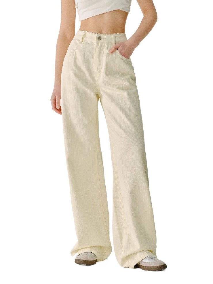3D Butterfly Knot Light Blue Denim Pants