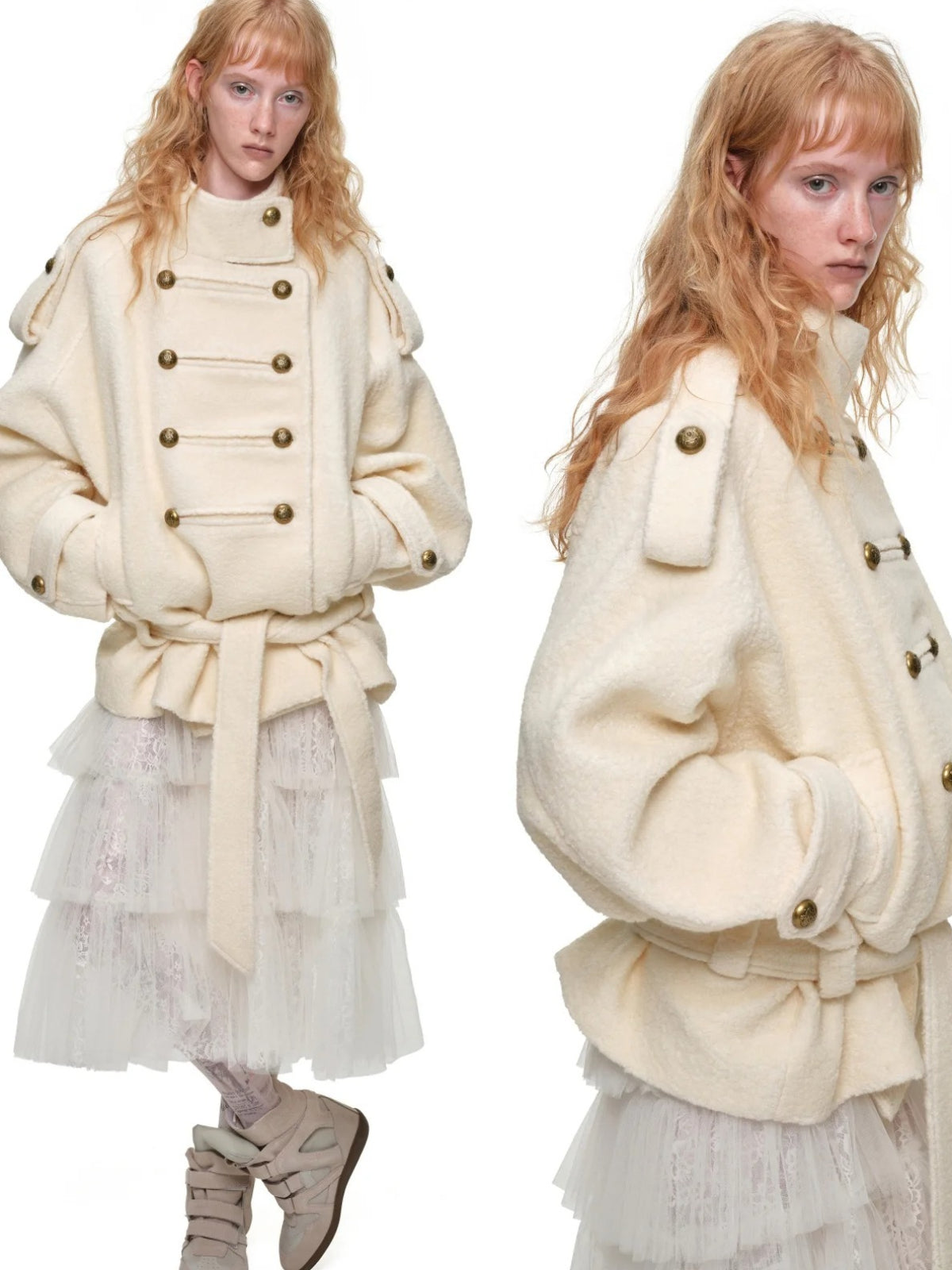 Napoleon Double Breasted Tweed Coat