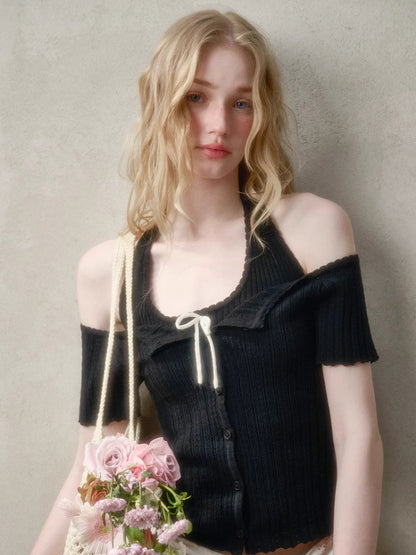Summer-Colored One-Shoulder Cardigan
