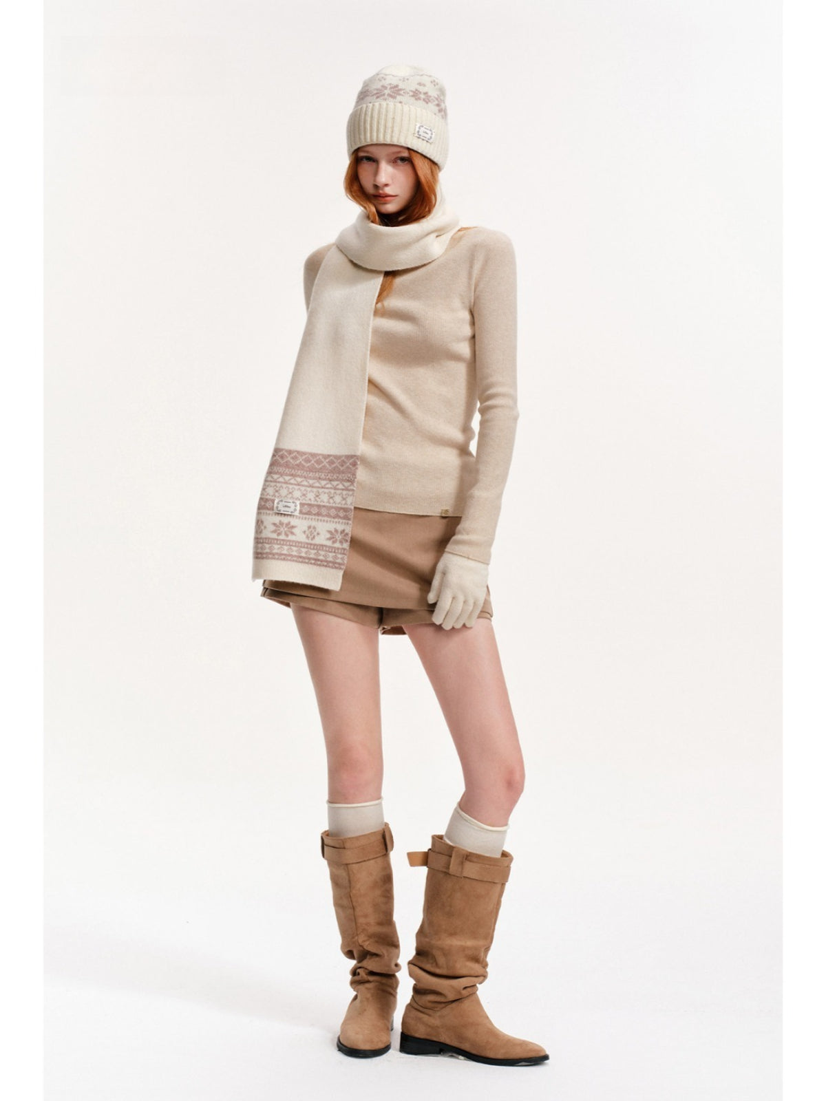 Seamless Wool Blend Mockneck Top