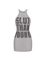 Letter Print Halter Knit Dress