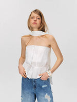 White Utility Bandeau Top