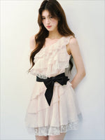Lace Ruffle Layered Dress