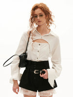 Striped Layered Tie Waist Shirt